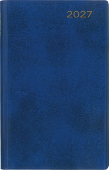 Michael Gerasch:   Taschenkalender 2027.   Blauer Cabra-Lederfaserstoffeinband